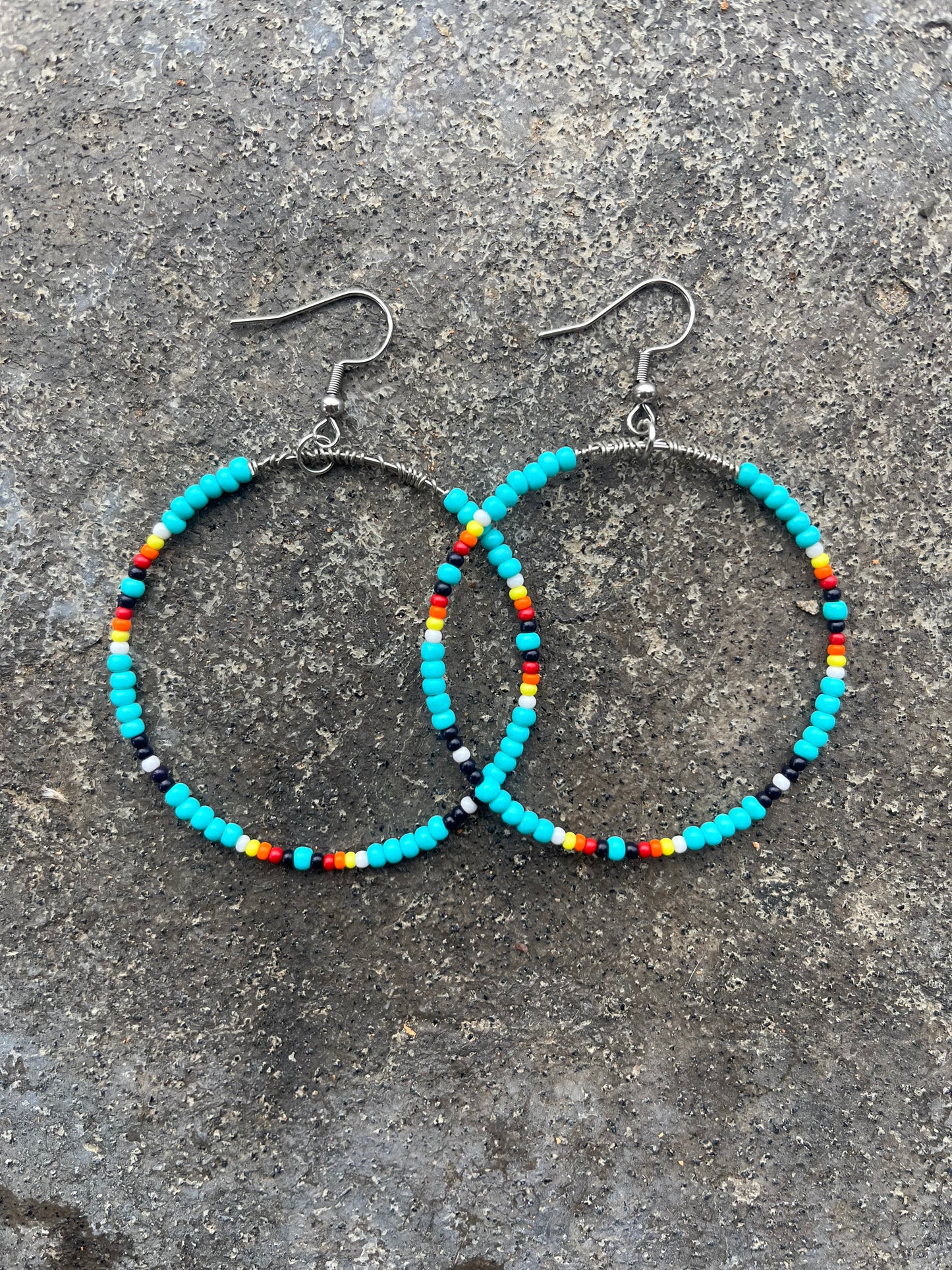 Beaded Hoop Earrings - Lady May