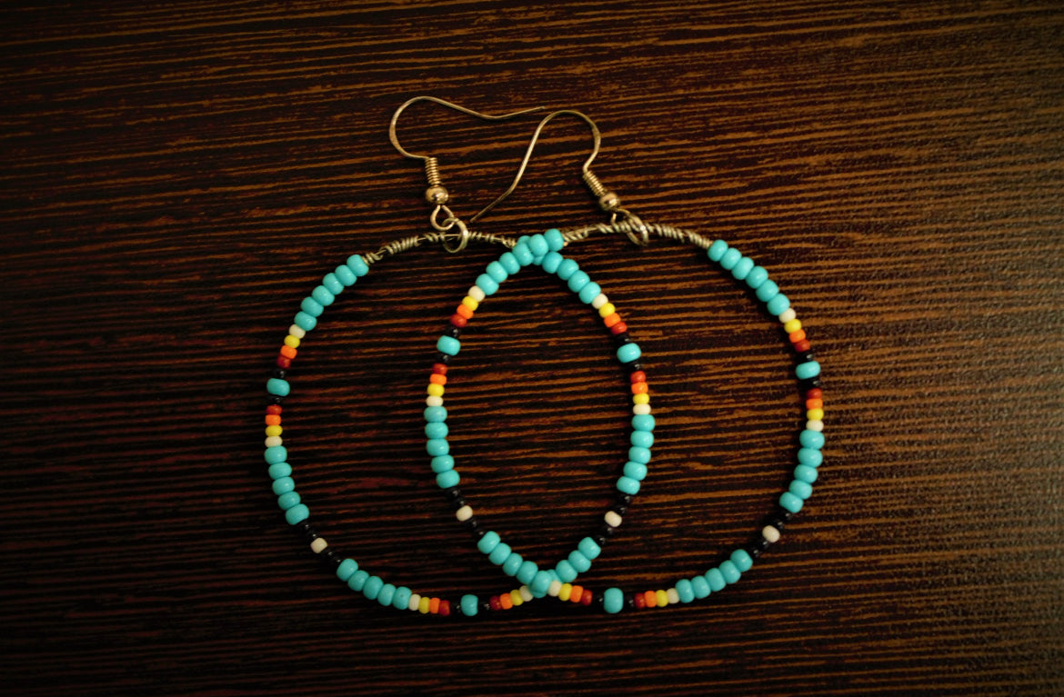 Beaded Hoop Earrings - Lady May